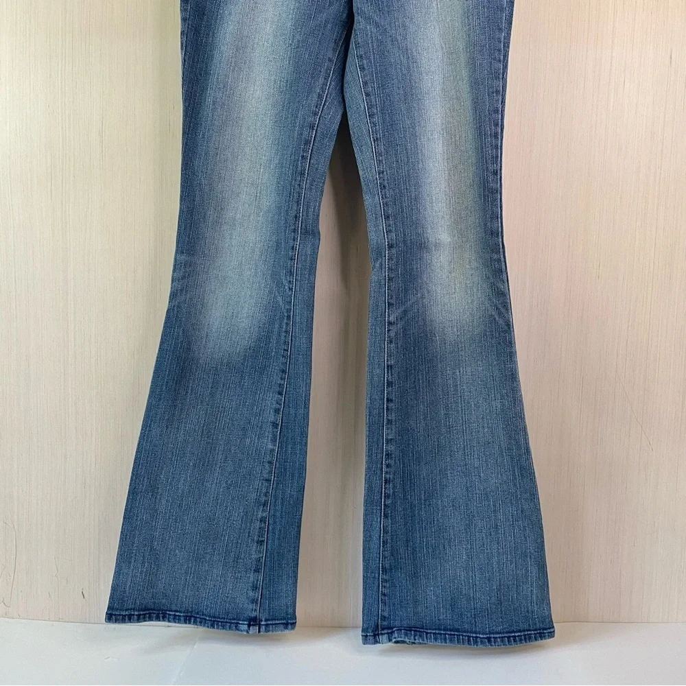 7 Seven For All Man Kind Women's Bootcut Distressed Embellished Blue Jeans Sz 28